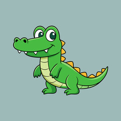 Crocodile cartoon colour vector illustration design