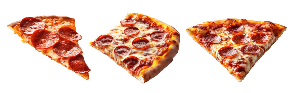 Slice of tasty pizza isolated on a white background 