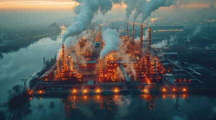 Industrial Complex at Dusk