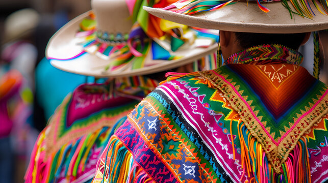 Men in traditional dress in the Parade of Silleteros Mexico