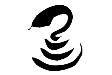 筆で手書きされたヘビのイラスト
