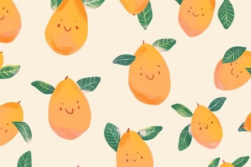 Cute mango illustration fruit plant pear.
