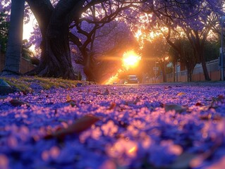 Purple Petals Sunset