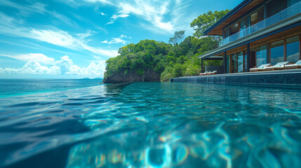 Obraz premium relaxing seaside view with natural rhythms, evoking a sense of tranquility and peace