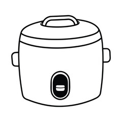 rice cooker line art vector illustration