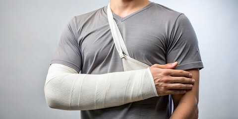 Shoulder spica orthopedic plaster cast for broken arm , medical, orthopedic, injury, treatment, healthcare