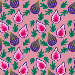 seamless pattern of fig fruits for textile fabric all over repeatable