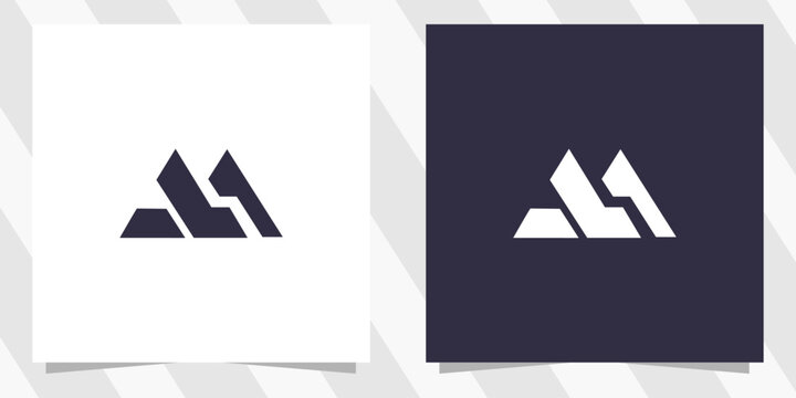 letter ml lm logo design vector