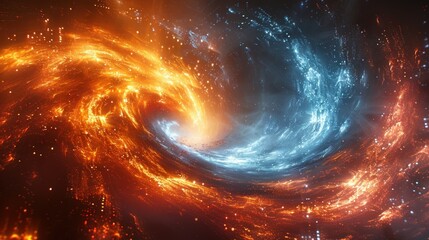 Fototapeta premium Cosmic Dance of Fire and Ice