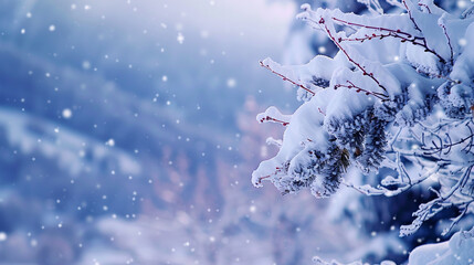 christmas tree with snow