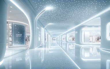 Innovative 3D Shopping: Futuristic Technology and Elegant Design Concept with Copy Space