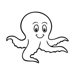 octopus cartoon sketch vector illustration