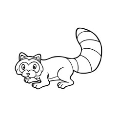 raccoon cartoon sketch vector illustration