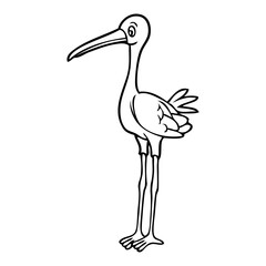 Obraz premium heron cartoon sketch vector illustration