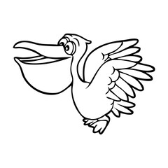 pelican cartoon sketch vector illustration