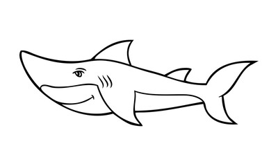 shark cartoon sketch vector illustration