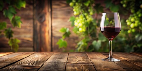 A glass of red wine on a wooden table, red, wine, glass, drink, beverage, alcohol, celebration, elegant, stylish, classy