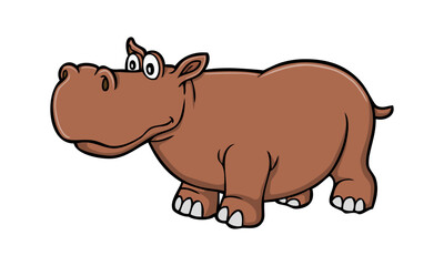 hippopotamus cartoon vector illustration