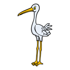 heron cartoon vector illustration