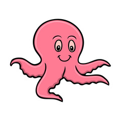 octopus cartoon vector illustration