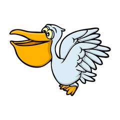 pelican cartoon vector illustration