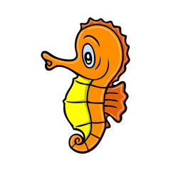 seahorse cartoon vector illustration © A 5