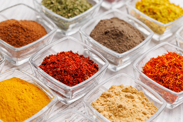 Various spices on the table