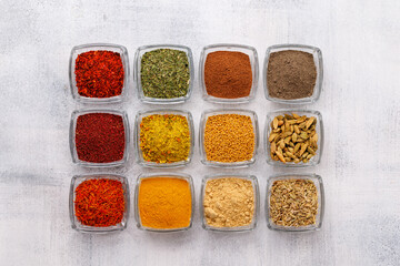 Various spices on the table