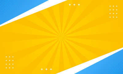 Fototapeta premium Orange and blue abstract gradient background. Pop art comic sunburst effect background with halftone. Suitable for templates, sales banners, events, ads, web, and pages