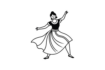 traditional dance  silhouette Vector graphic style