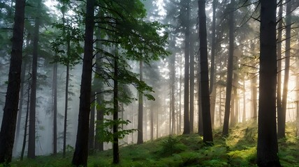 Obraz premium morning in the forest