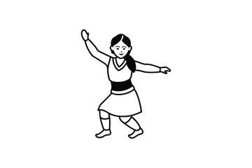 traditional dance  silhouette Vector graphic style