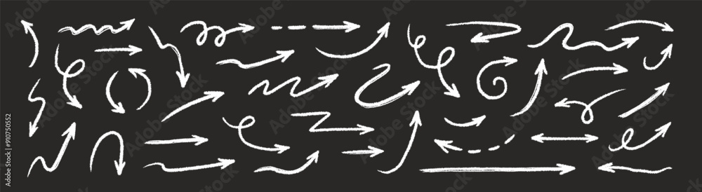 Poster arrow crayon brush doodle chalk line stroke. sketch pencil texture line scribble arrow icon. hand dr