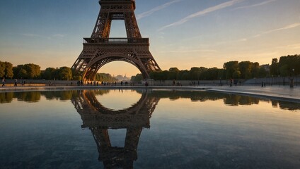 eiffel tower at sunset