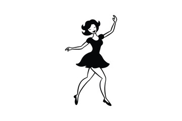 Fototapeta premium Dancing related many poses style Silhouette vector