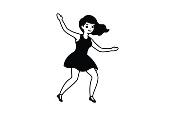 Dancing related many poses style Silhouette vector