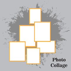 6 photos collage frame vector, photo frame collage