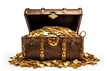 Treasure chest treasure white background investment.