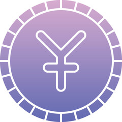 Fototapeta premium Yuan Currency Symbol Icon for Financial and Economic Applications