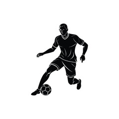 Fototapeta premium football player with ball silhouette
