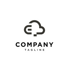 Letter E Cloud Logo Icon Vector