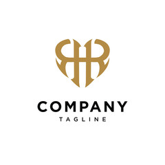 R H Love logo icon vector template