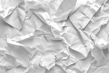 Obraz premium Close-up view of crumpled white paper texture, highlighting its intricate folds and shadows, creating an artistic and minimalist visual effect.