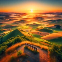 sunset in the mountains