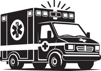 Ambulance silhouette flat vector illustration isolated on a white background © Md Hasan
