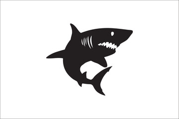 shark silhouette vector illustration. Different kind of sharks.