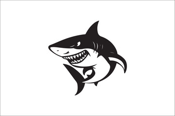 Fototapeta premium shark silhouette vector illustration. Different kind of sharks.