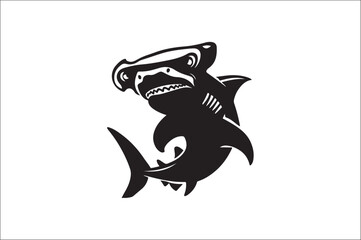 shark silhouette vector illustration. Different kind of sharks.