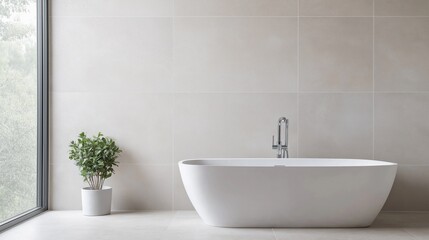 Sleek bathroom with minimalist design, clean lines, and neutral colors, Simple Bathroom, Modern Aesthetics