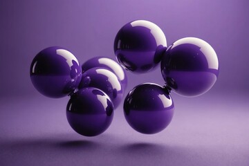 purple spheres floating against purple background, illustration